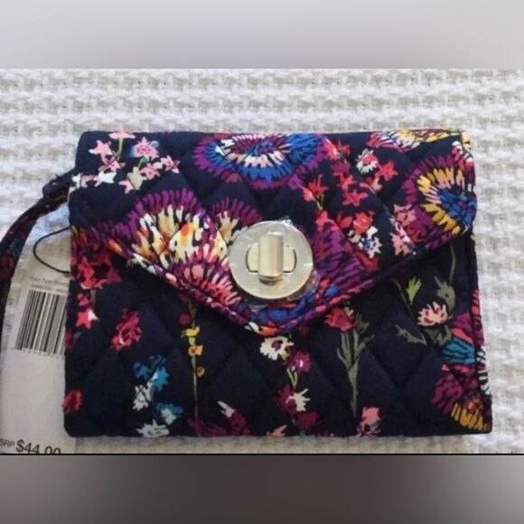 Vera Bradley Smartphone Wristlet in Midnight Wildflowers - Picture 1 of 4